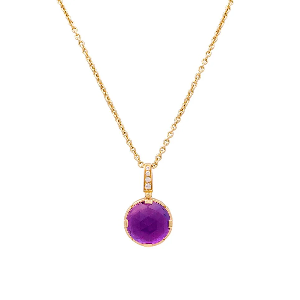 Collier BULGARI "Parentesi Cocktail" en or rose, améthyste et diamants