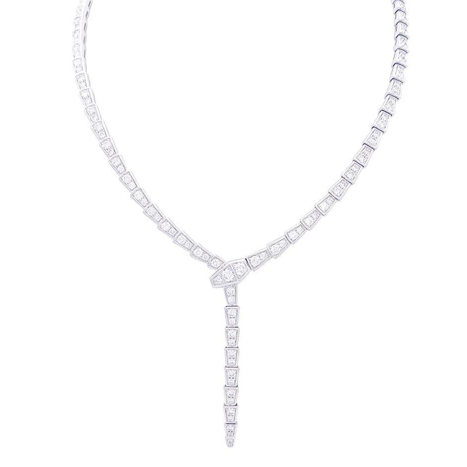 Collier BULGARI "Serpenti Viper" en or blanc et diamants