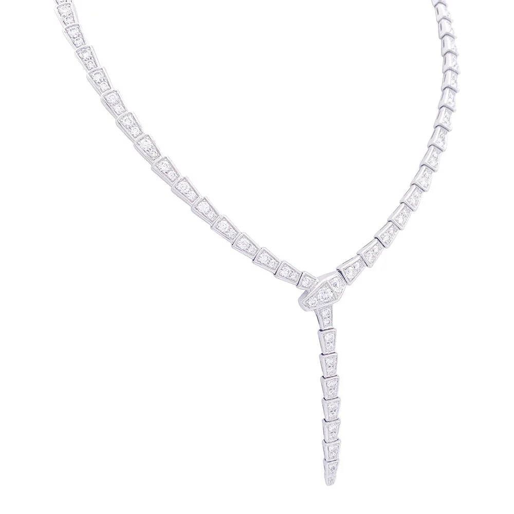 Collier BULGARI "Serpenti Viper" en or blanc et diamants - Image 3