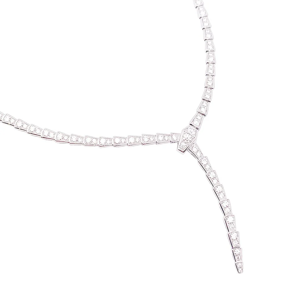 Collier BULGARI "Serpenti Viper" en or blanc et diamants - Image 4