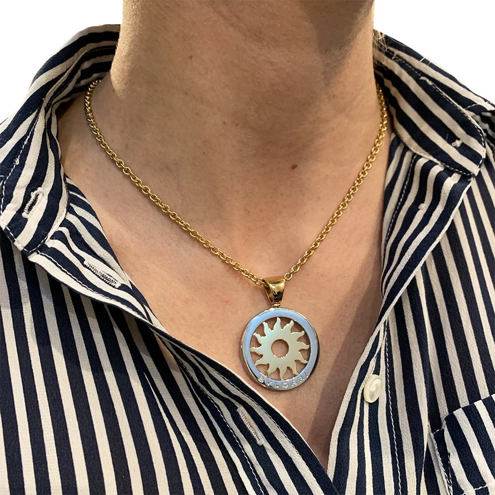 Collier Bulgari, "Tondo", or jaune et acier - Image 7