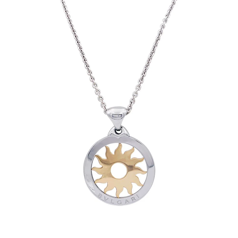 Collier Bulgari, "Tondo Sun", deux ors, acier.