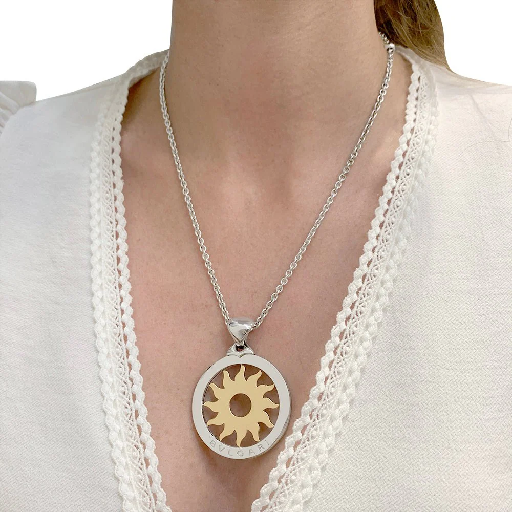 Collier Bulgari, "Tondo Sun", deux ors, acier. - Image 5