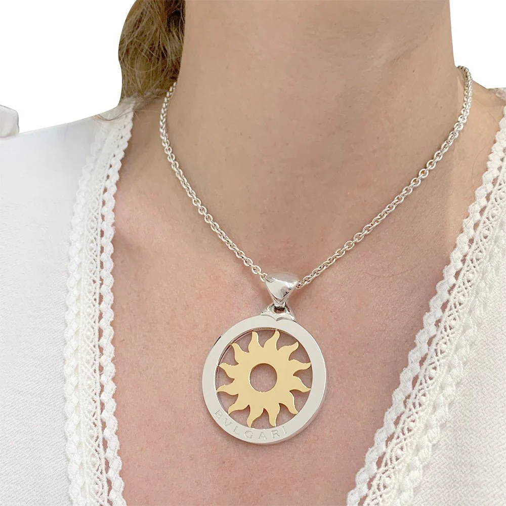 Collier Bulgari, "Tondo Sun", deux ors, acier. - Image 6