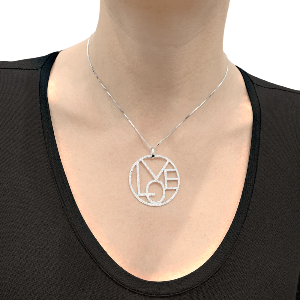 Collier Pendentif CADA "Love" en or blanc et diamants - Image 2