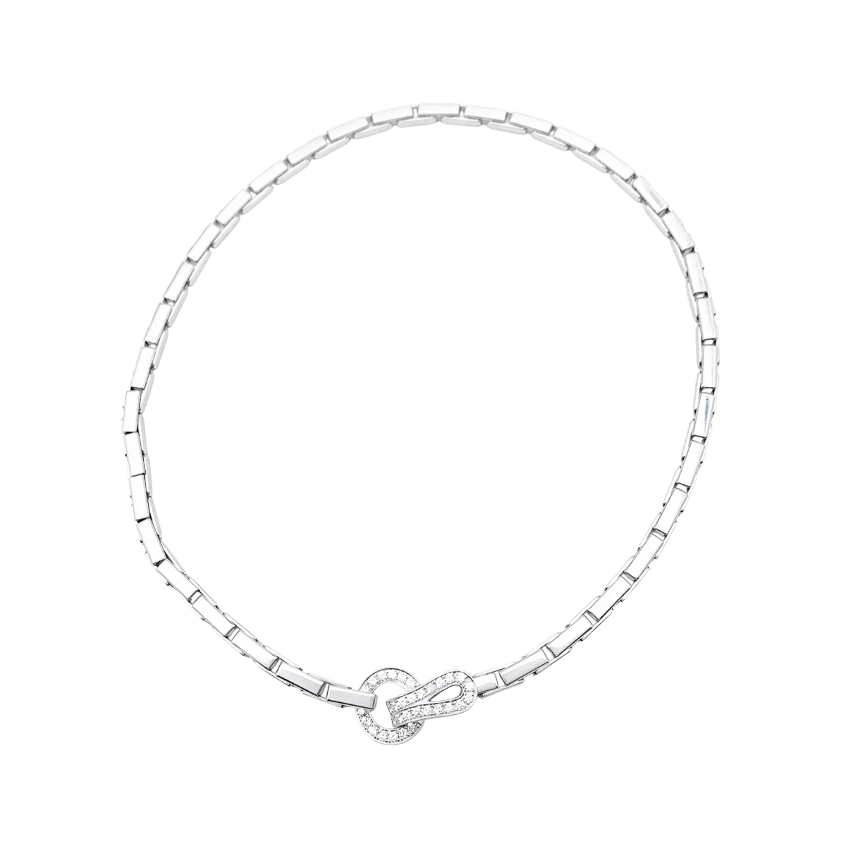 Collier CARTIER "Agrafe" en or blanc et diamants. - Image 3