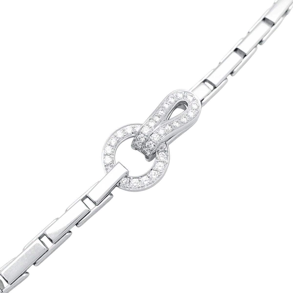 Collier CARTIER "Agrafe" en or blanc et diamants. - Image 4