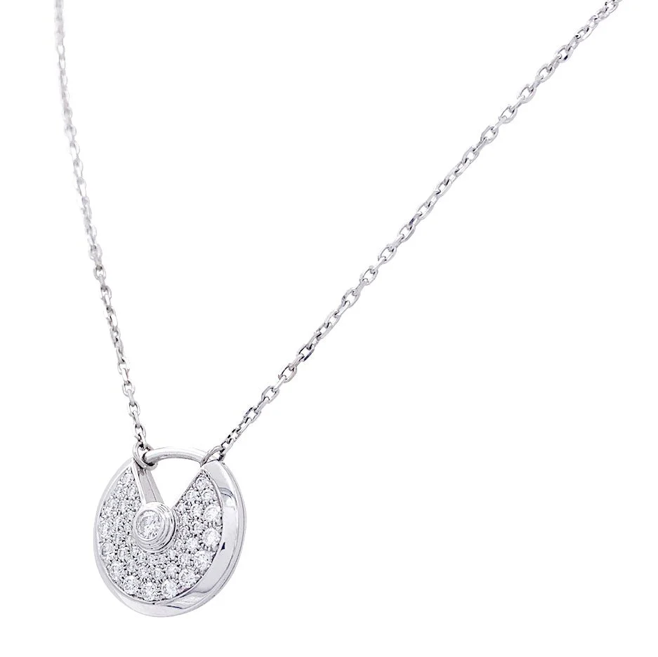 Collier Cartier, "Amulette", or blanc, diamants. - Image 3