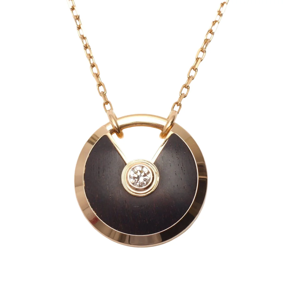 Sautoir Cartier Amulette PM en or rose et bois d'amourette
