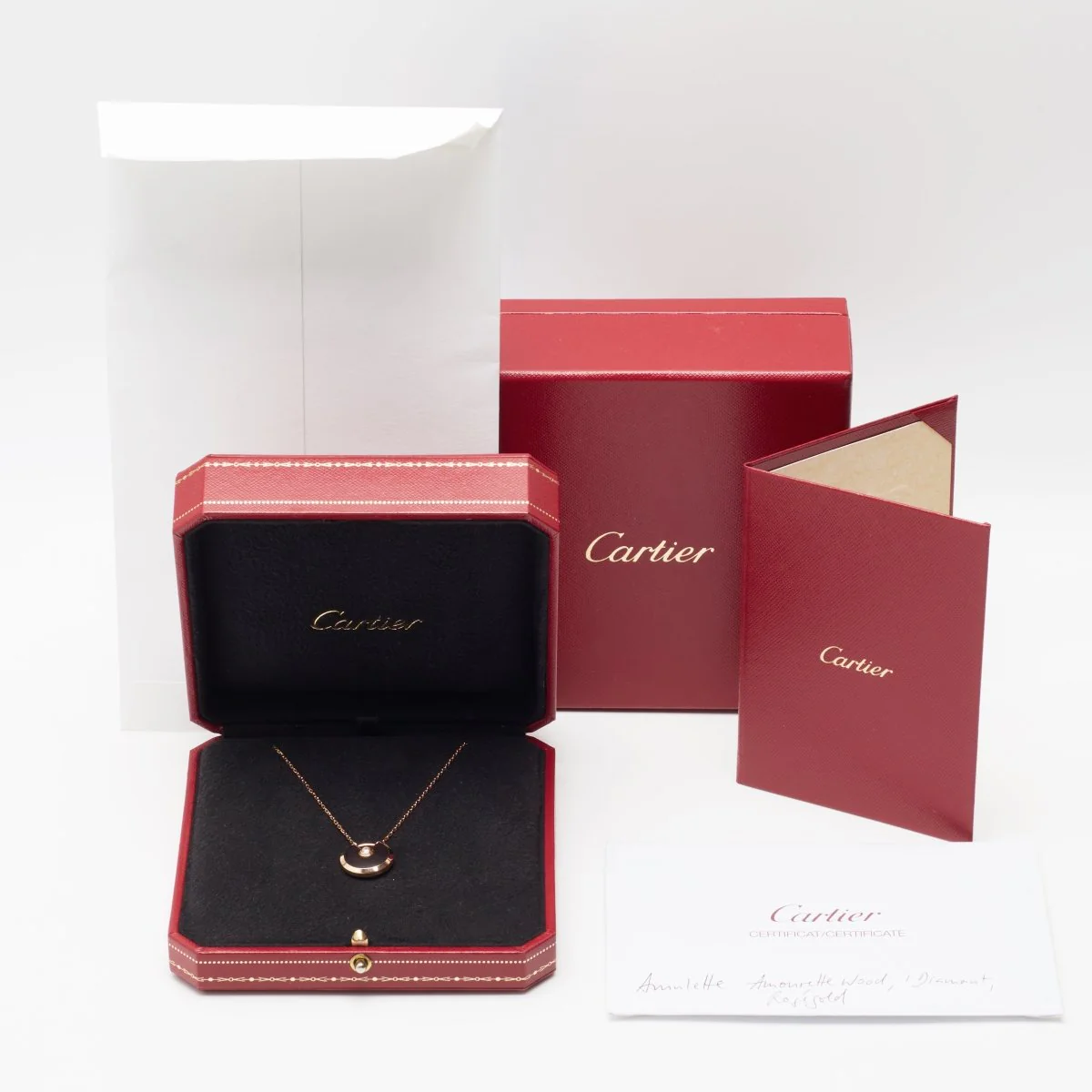 Sautoir Cartier Amulette PM en or rose et bois d'amourette - Image 7