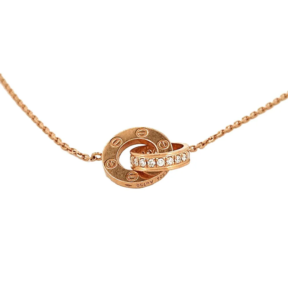 Collier CARTIER "Baby Love" en or rose et diamants - Image 3
