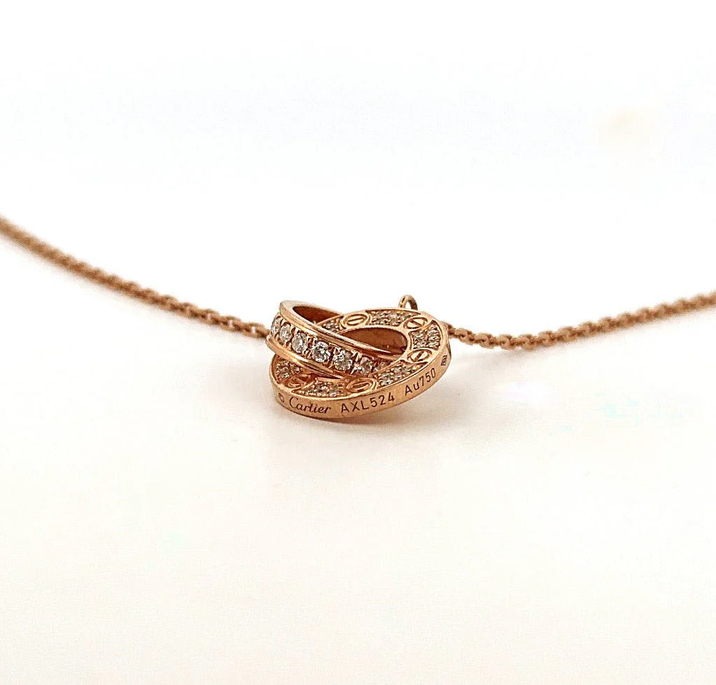 Collier CARTIER "Baby Love" en or rose et diamants - Image 4