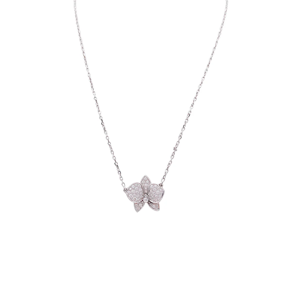 Collier Cartier, "Caresse d'Orchidées", or blanc, diamants - Image 3