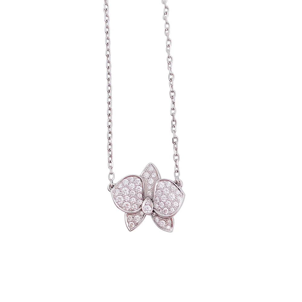 Collier Cartier, "Caresse d'Orchidées", or blanc, diamants - Image 4