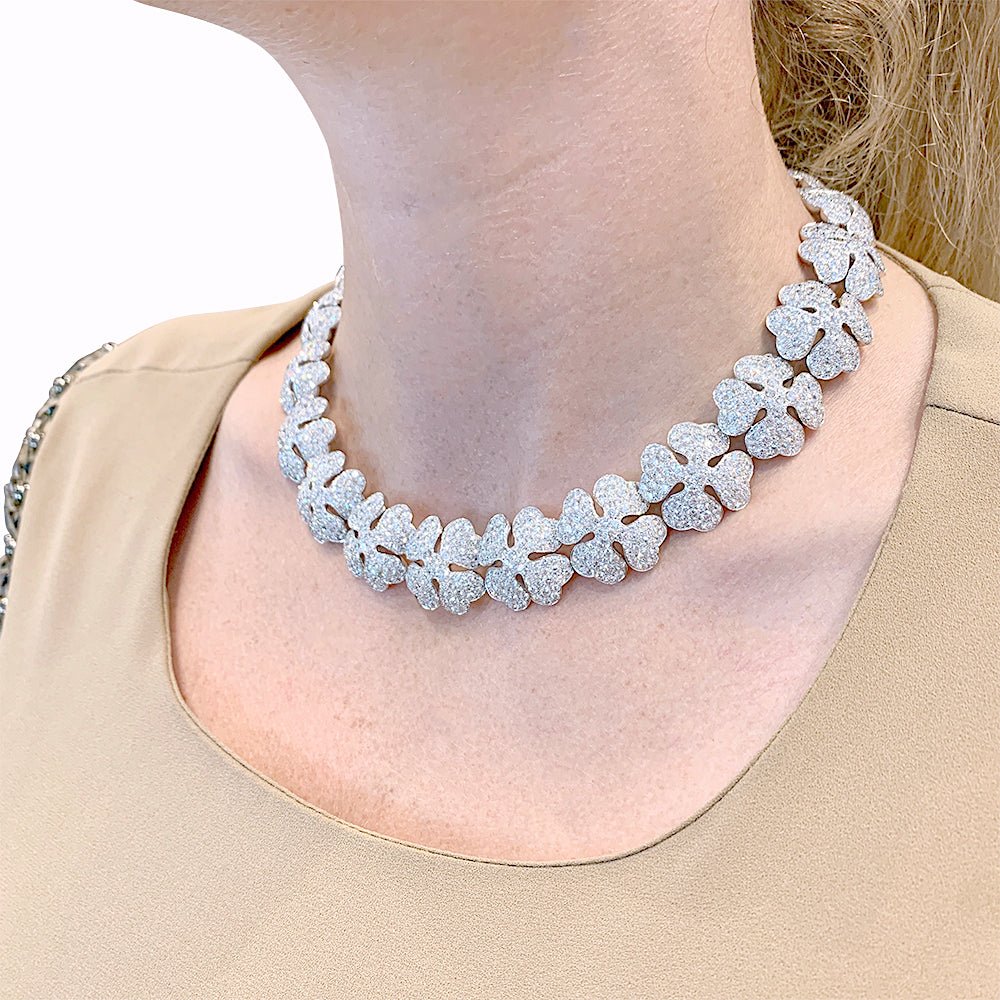 Collier CARTIER "Clover" or blanc et diamants - Image 7