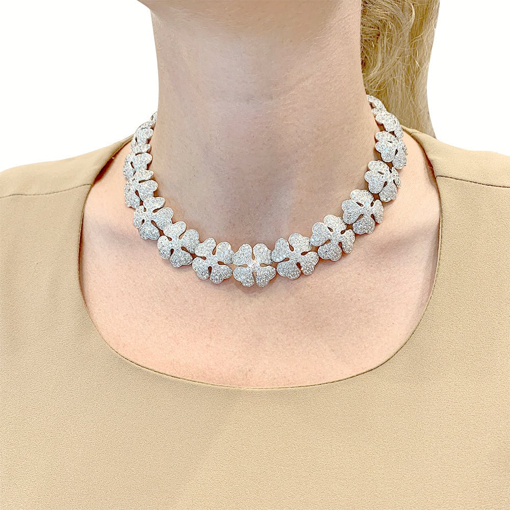 Collier CARTIER "Clover" or blanc et diamants - Image 8