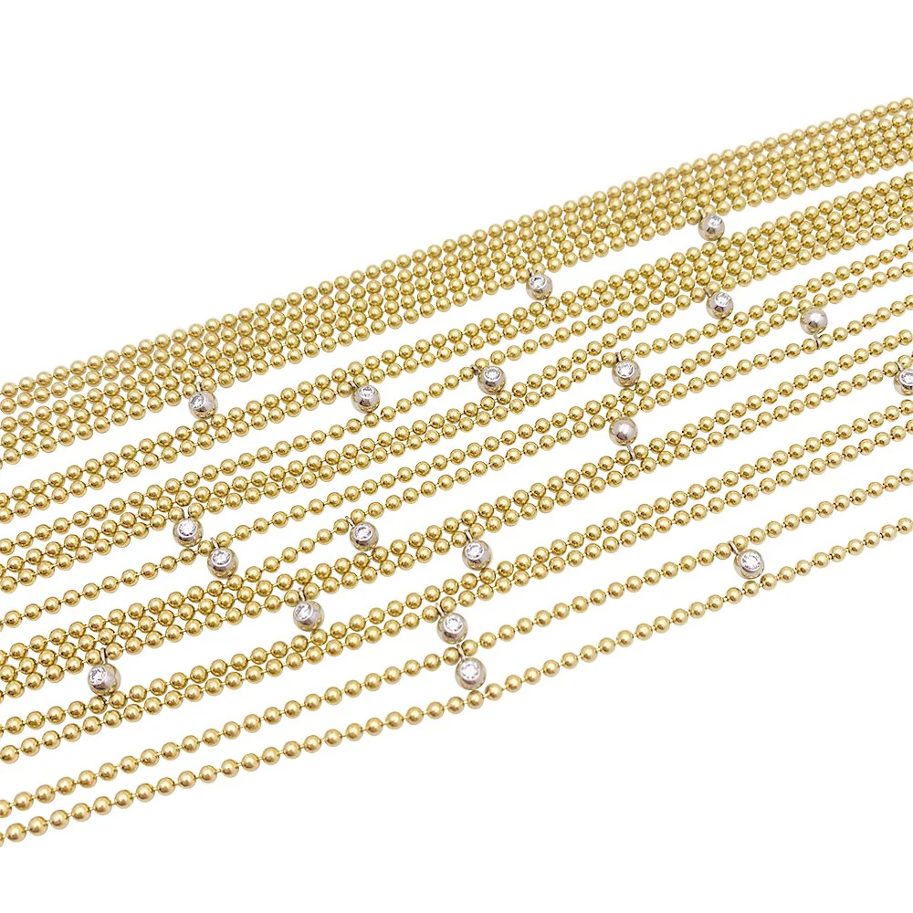 Collier CARTIER "Draperie de Décolleté" en or jaune, or blanc, perles et diamants - Image 3