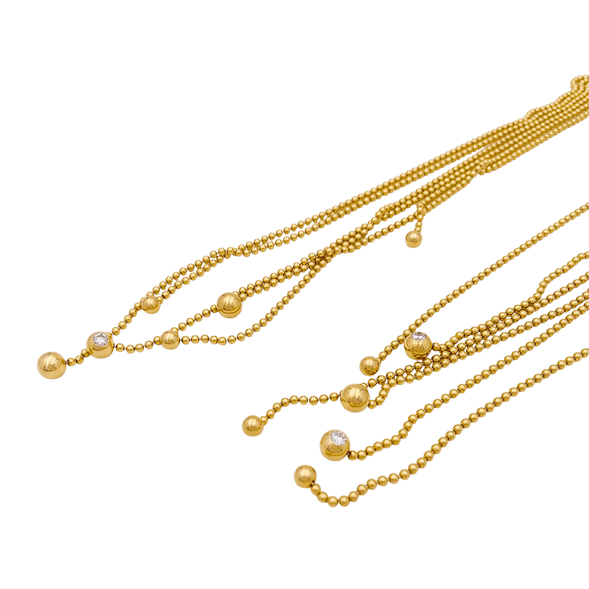 Collier Draperie CARTIER "Draperie" en or jaune, perles et diamants - Image 5