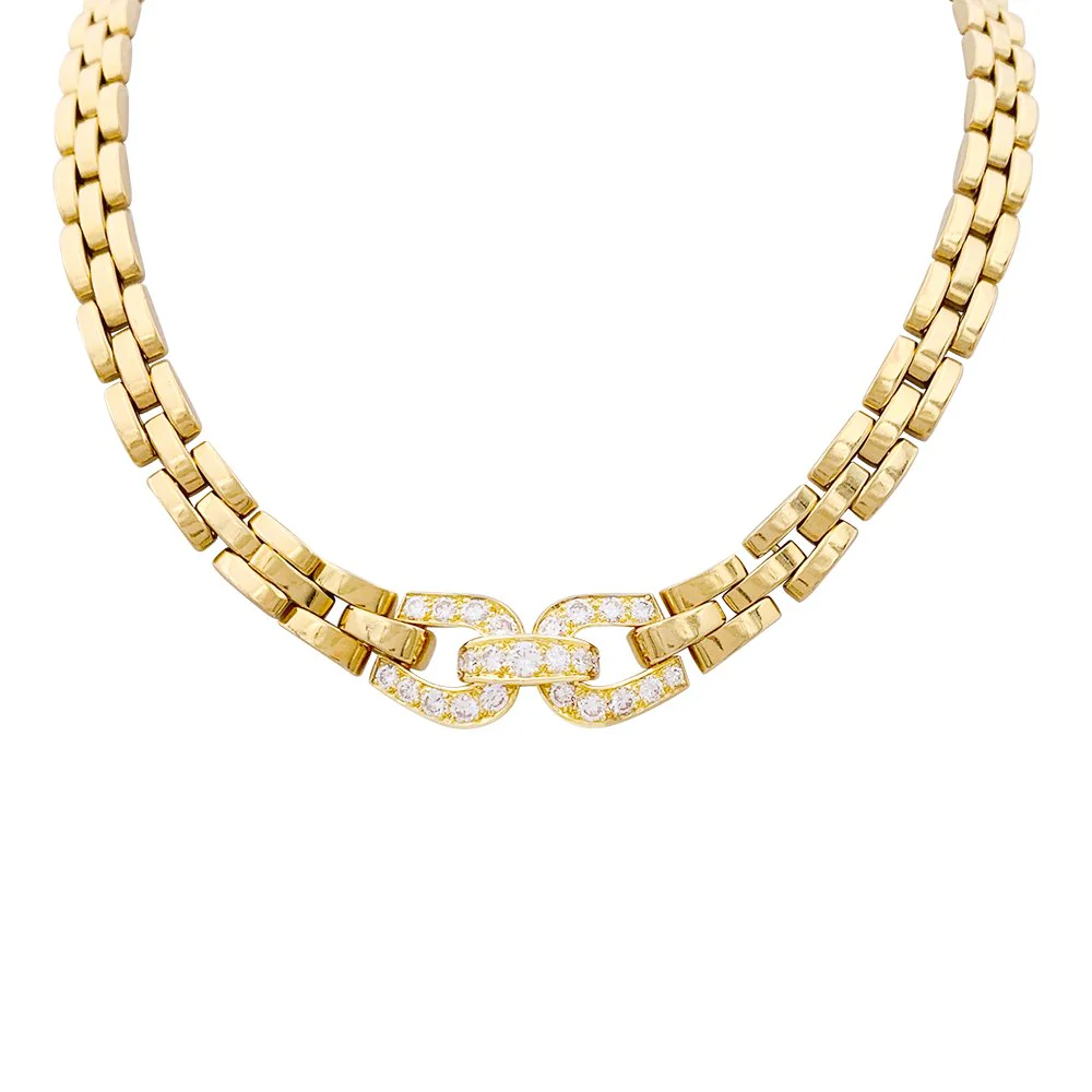 Collier CARTIER "Etrier" en or jaune et diamants