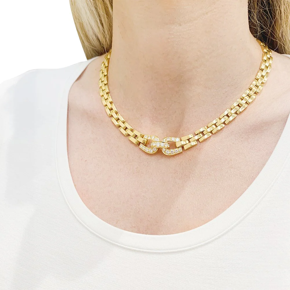 Collier CARTIER "Etrier" en or jaune et diamants - Image 2