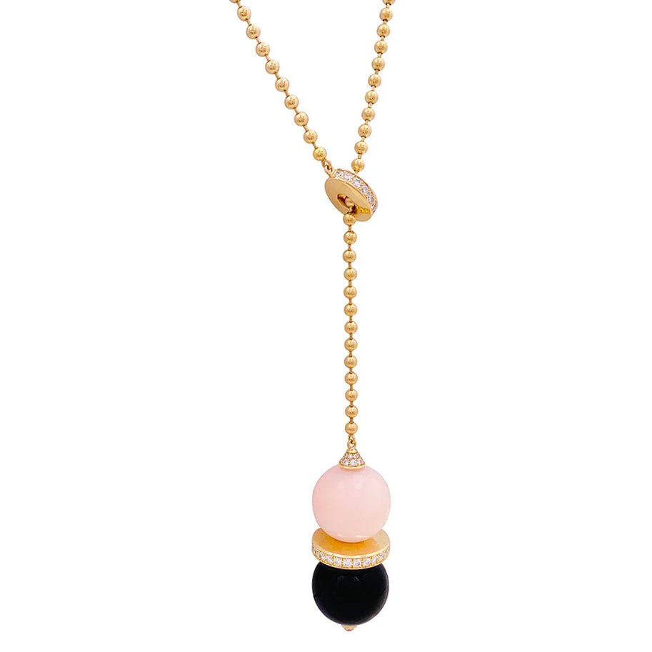 Collier Cravate CARTIER "Evasion Joaillière" en or rose, opale, onyx, saphir et diamants - Image 4