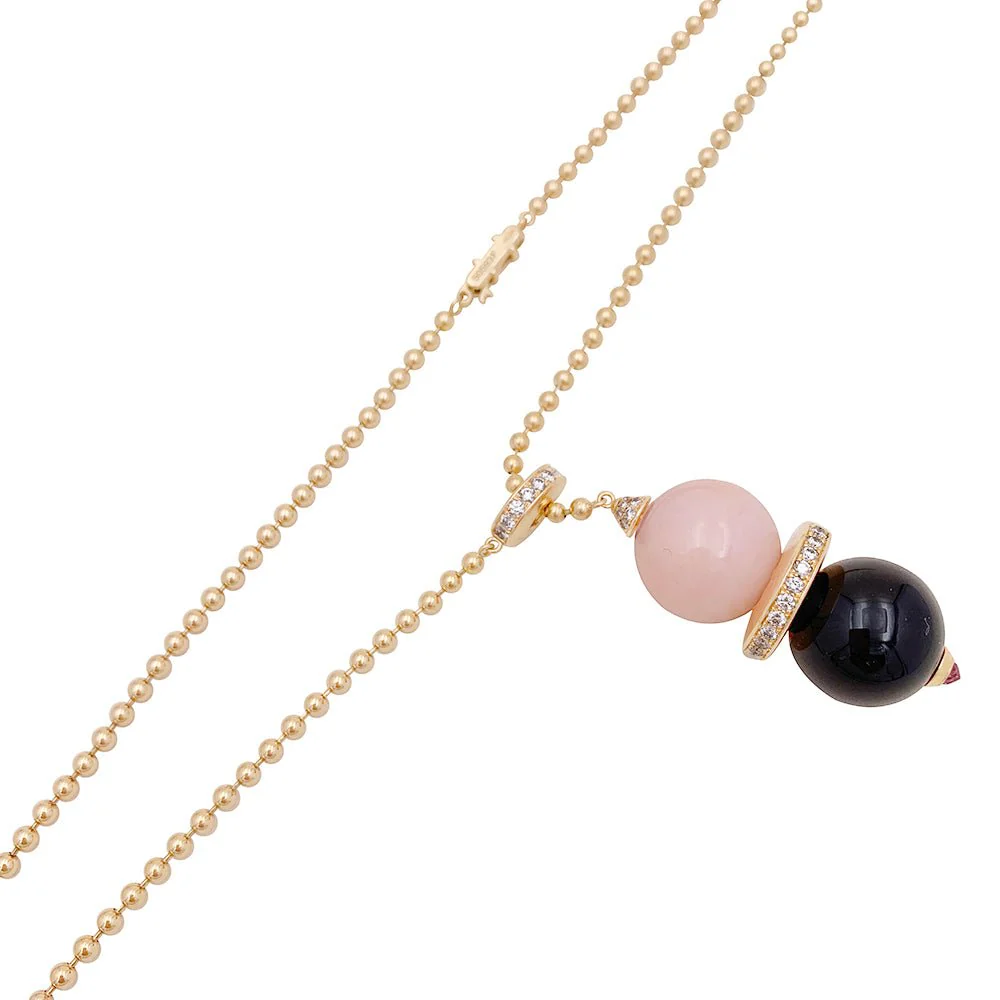 Collier Cravate CARTIER "Evasion Joaillière" en or rose, opale, onyx, saphir et diamants - Image 5