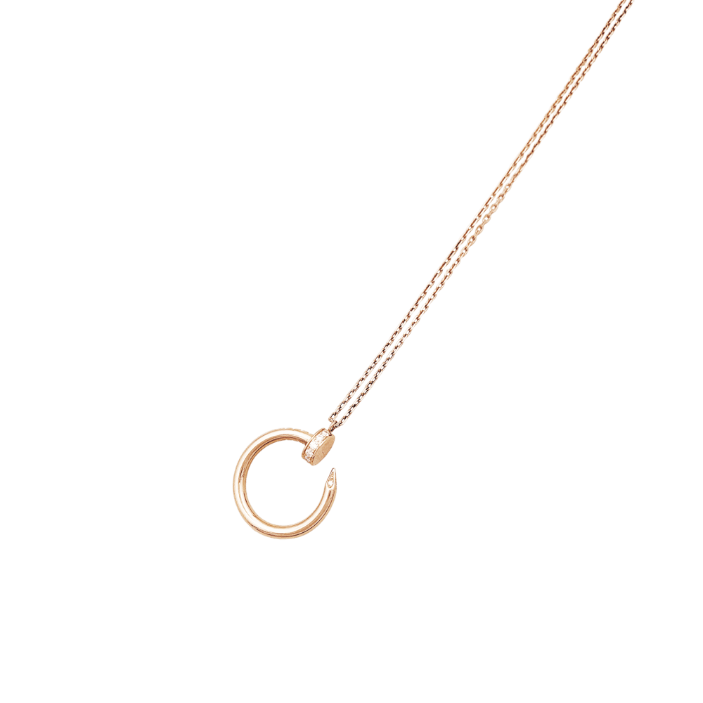Collier Pendentif CARTIER "Juste un Clou" en or rose et diamants - Image 4