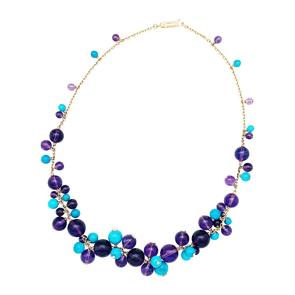 Collier Cartier, "Les Délices de Goa", or rose, améthystes, turquoises et diamants - Image 8