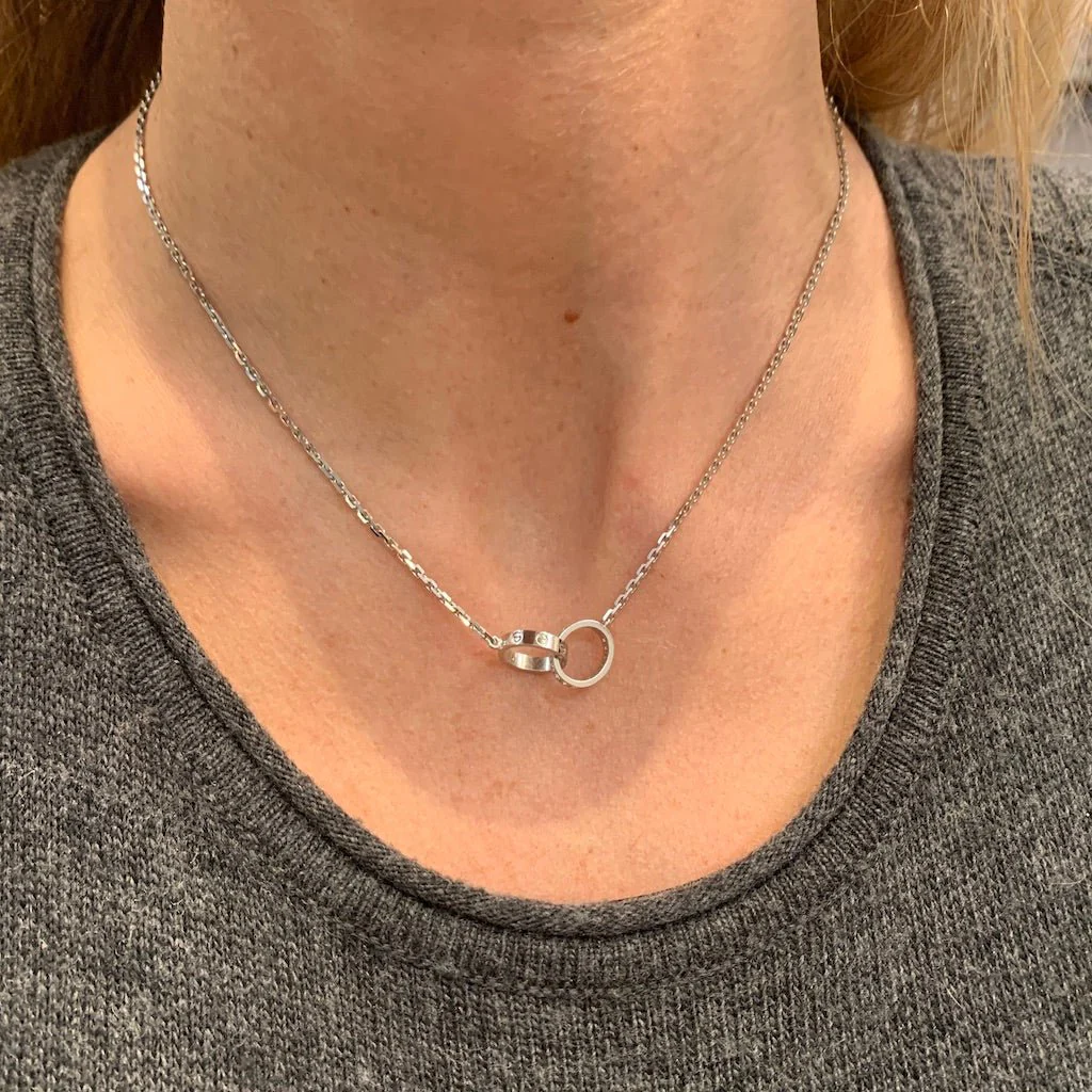 Collier Cartier, "Love", en or blanc, diamants - Image 5
