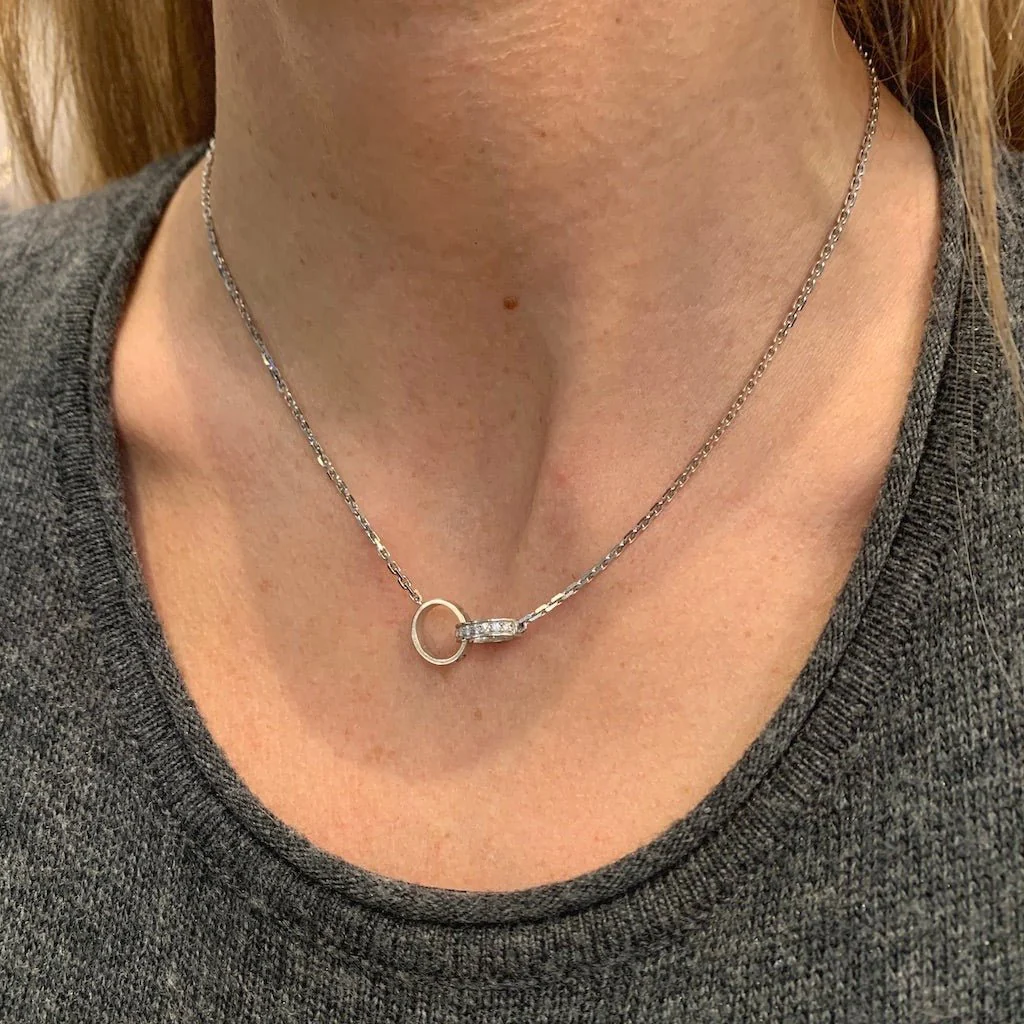 Collier Cartier, "Love", en or blanc, diamants - Image 6