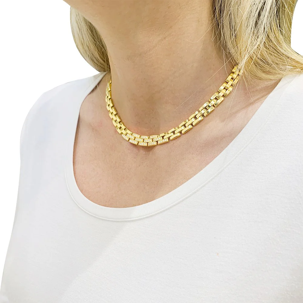 Collier CARTIER "Tyrana" en or jaune et diamants - Image 8