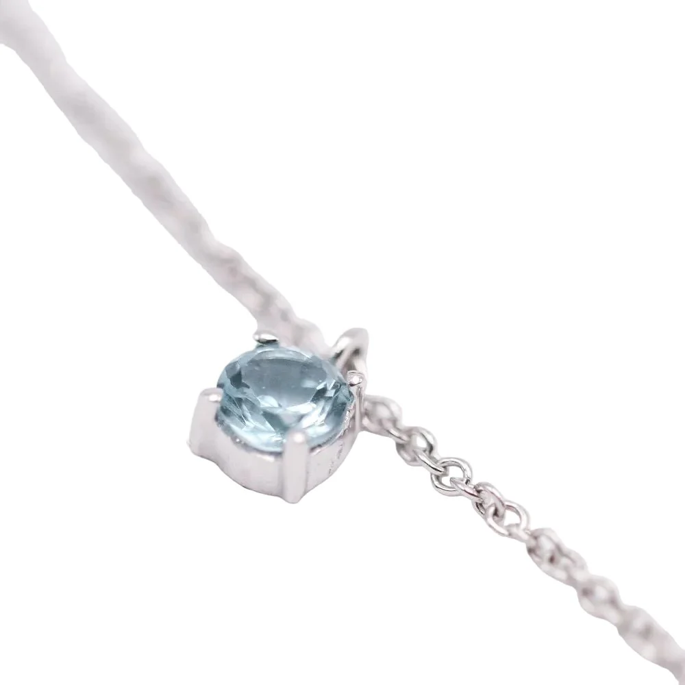 Collier Chaîne BELL en or blanc, topaze et diamants - Image 4