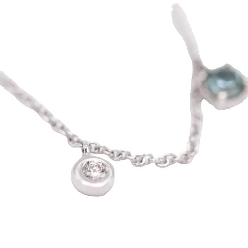 Collier Chaîne BELL en or blanc, topaze et diamants - Image 5