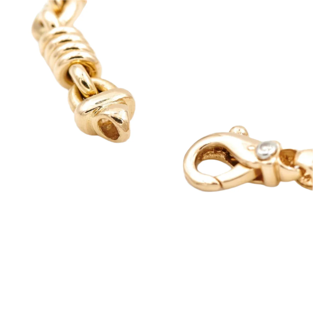 Collier Chaîne en or jaune, or blanc et diamant - Image 6
