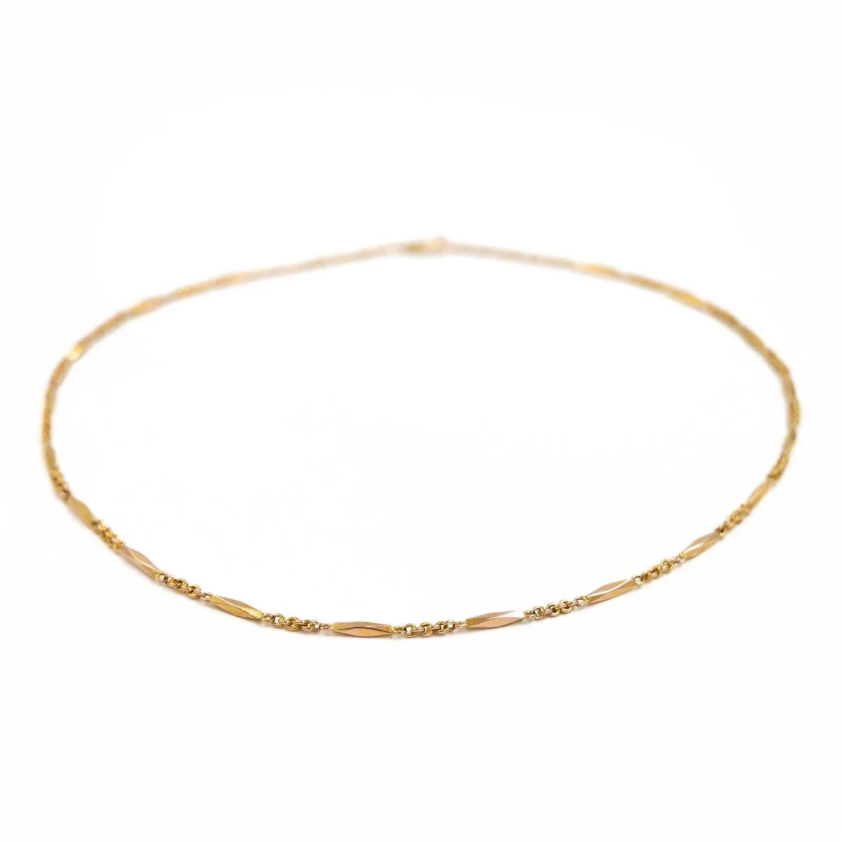 Collier Chaîne maille alternée en or jaune - Image 3
