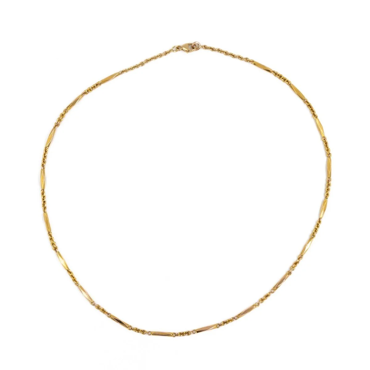 Collier Chaîne maille alternée en or jaune - Image 4