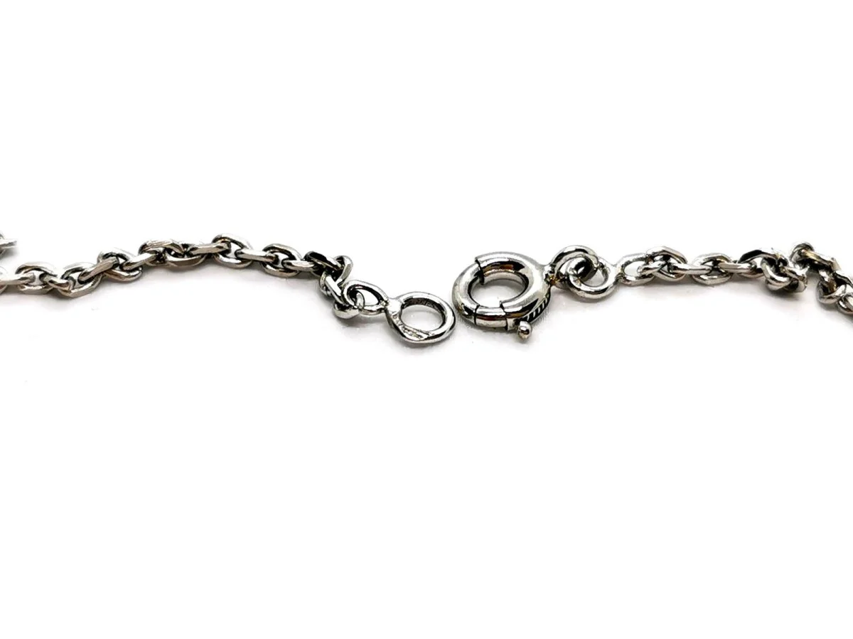 Collier Pendentif oval en or blanc et diamants - Image 4