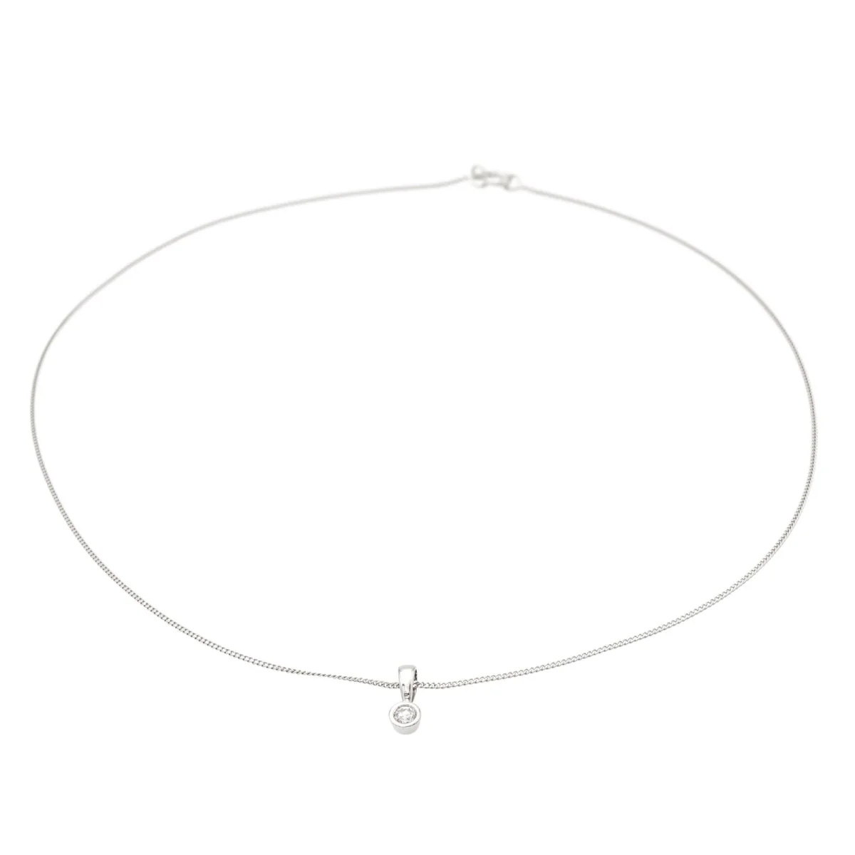 Collier Pendentif en or blanc et diamant - Image 2