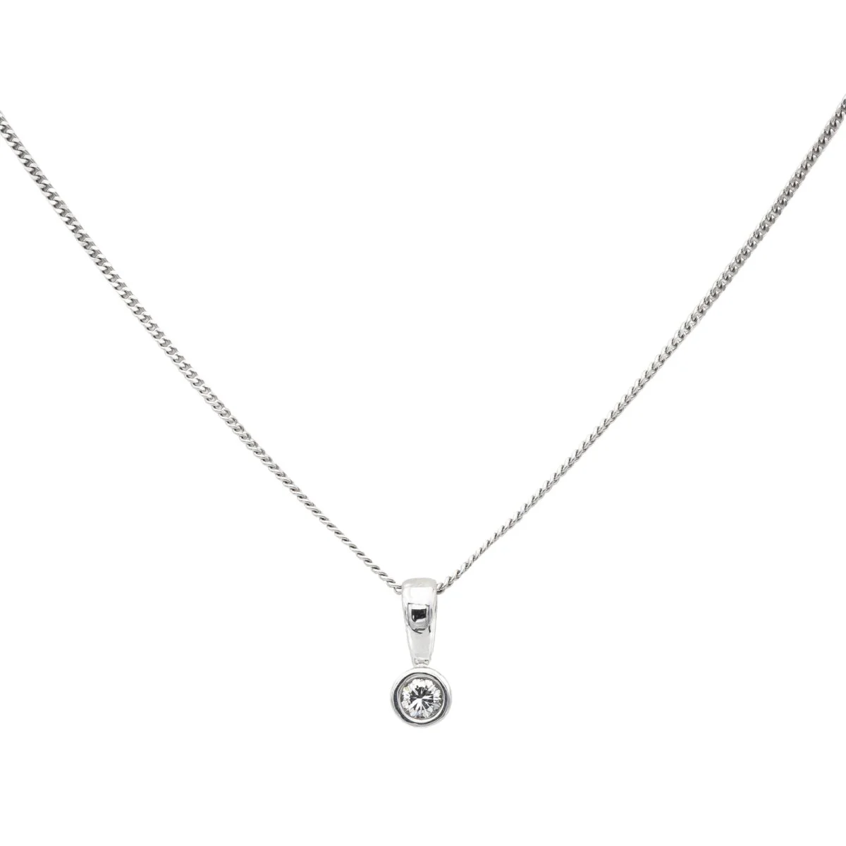 Collier Pendentif en or blanc et diamant - Image 4