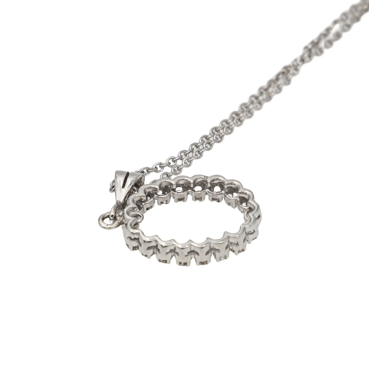 Collier Chaîne Pendentif en or blanc et diamants - Image 6