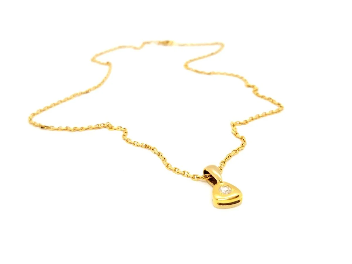 Collier Pendentif en or jaune et diamants - Image 3