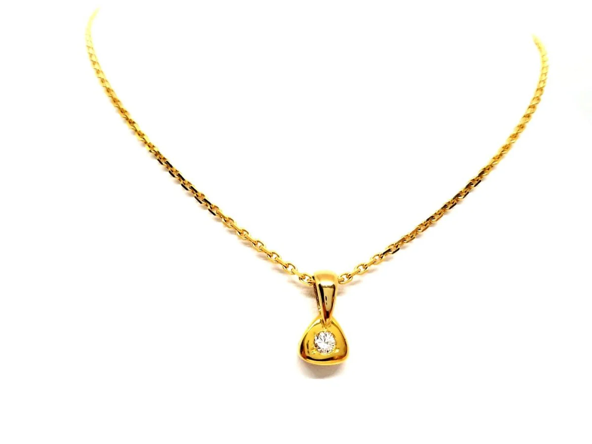 Collier Pendentif en or jaune et diamants - Image 4
