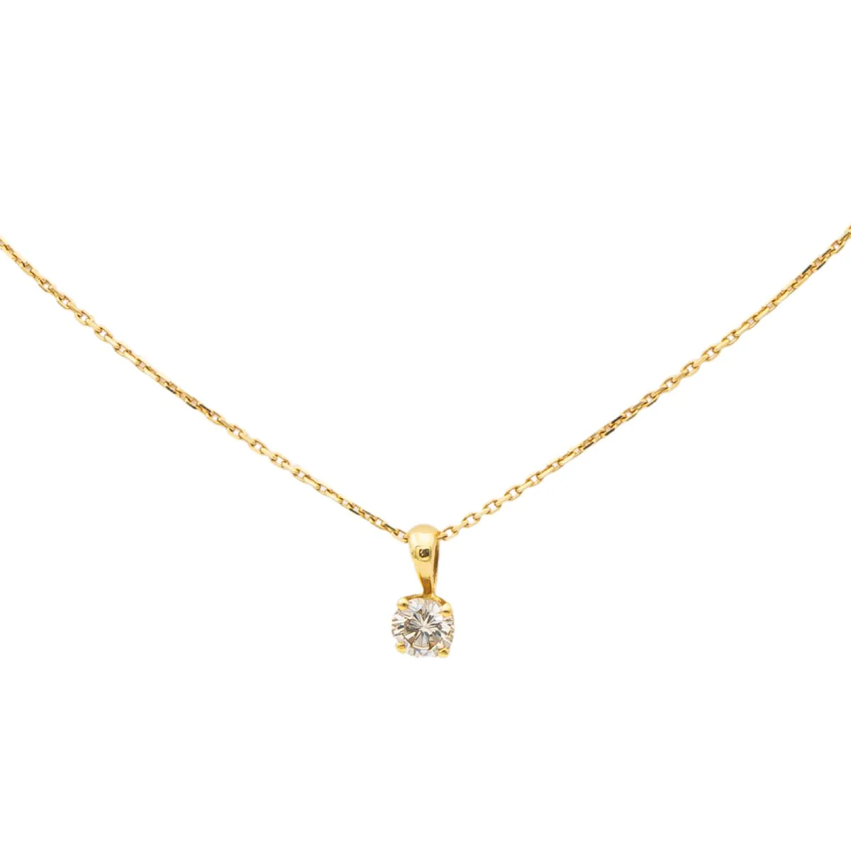 Collier Chaîne + pendentif Or jaune Diamant