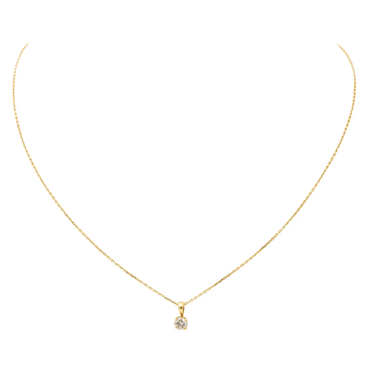 Collier Chaîne + pendentif Or jaune Diamant - Image 3