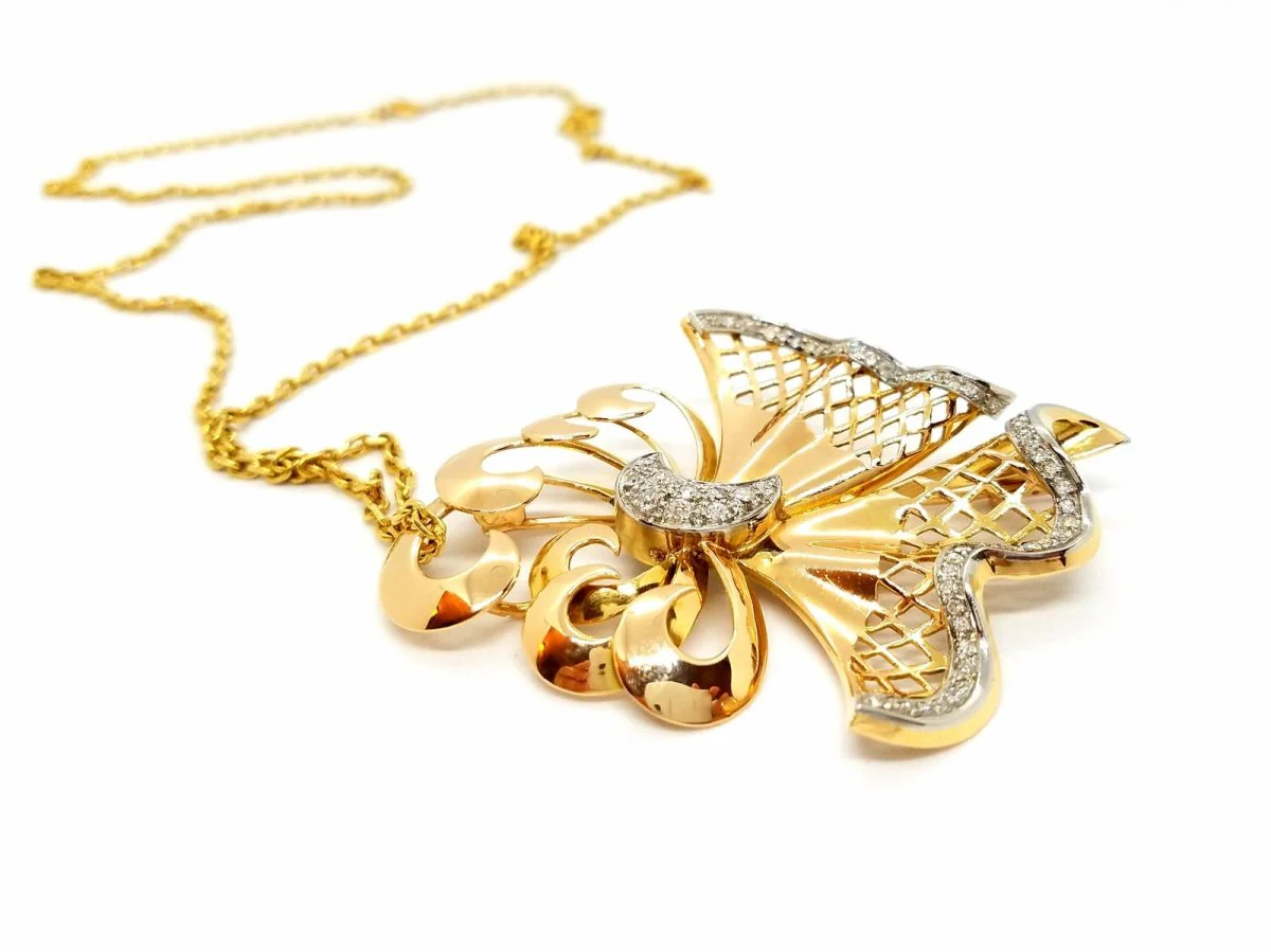 Collier Chaîne + pendentif Or jaune Diamant - Image 9
