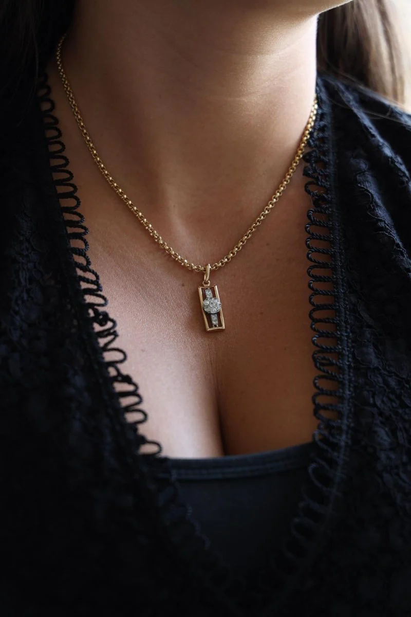 Collier Chaîne + pendentif Or jaune Diamant - Image 2
