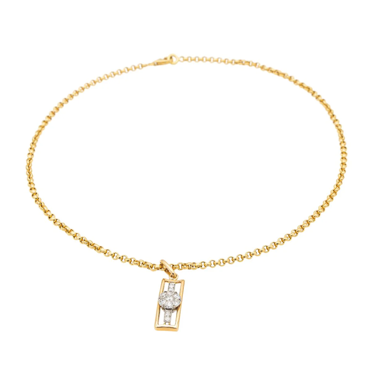 Collier Chaîne + pendentif Or jaune Diamant - Image 7