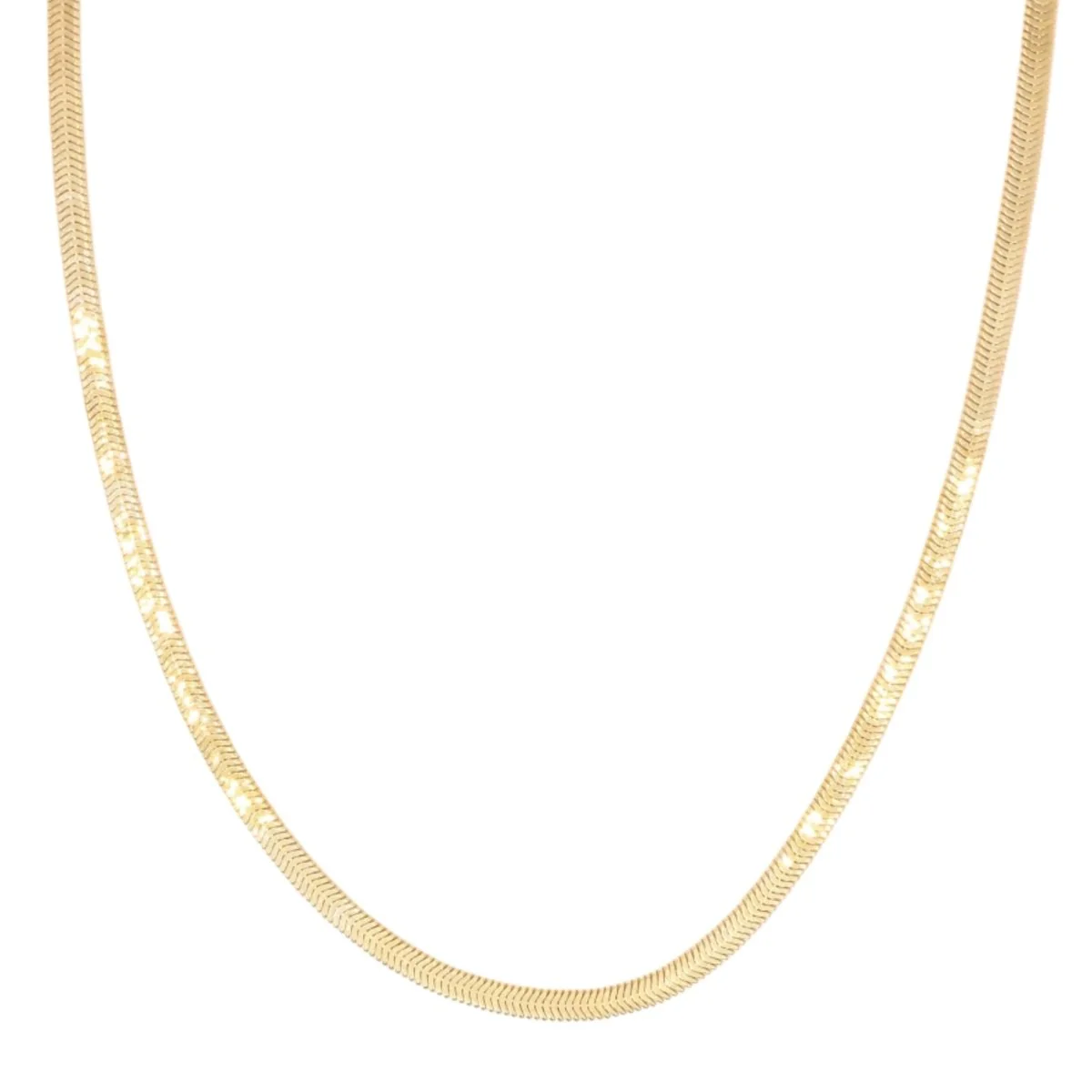 Collier chaine vintage or jaune maille plate