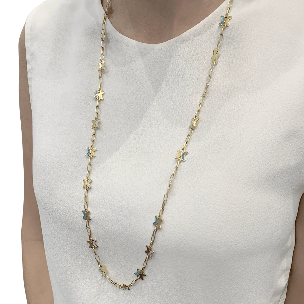 Collier Sautoir CHAUMET en or jaune et émail - Image 2