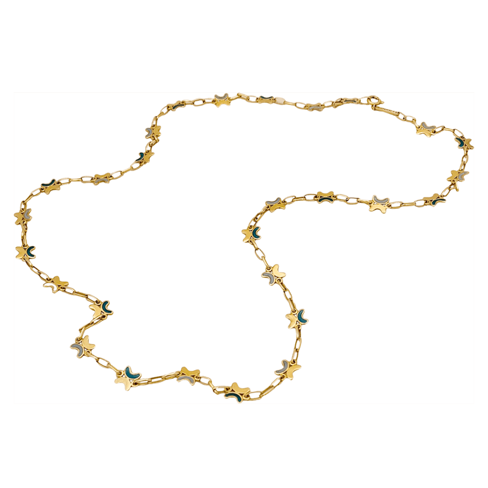 Collier Sautoir CHAUMET en or jaune et émail - Image 5